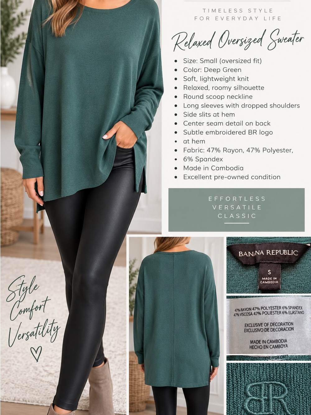 4-Sweater Bundle – Chico’s, Adrianna Papell, Banana Republic & LOFT